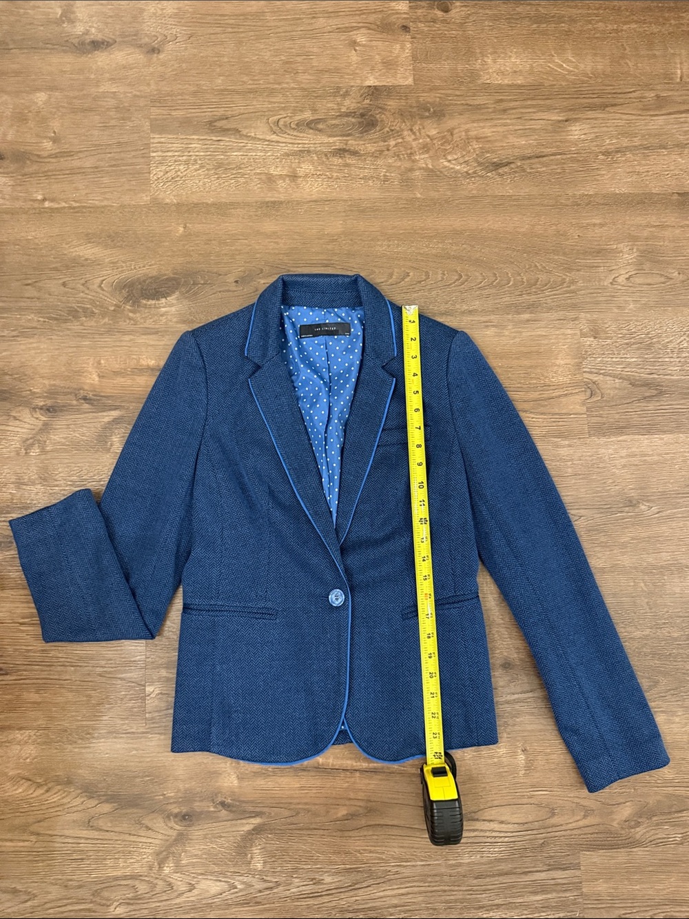 The Limited Navy Blue Women's Blazer with Contrast Piping Size Small
